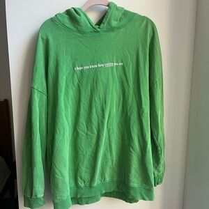 Green Hoodie with Inspirational Text